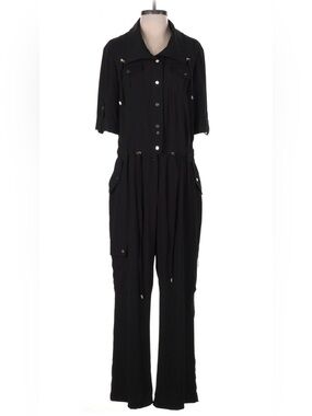 Cache Cargo Jumpsuit Gold Details Short Sleeve Ankle Y2K Vintage Cargo Pants 10
